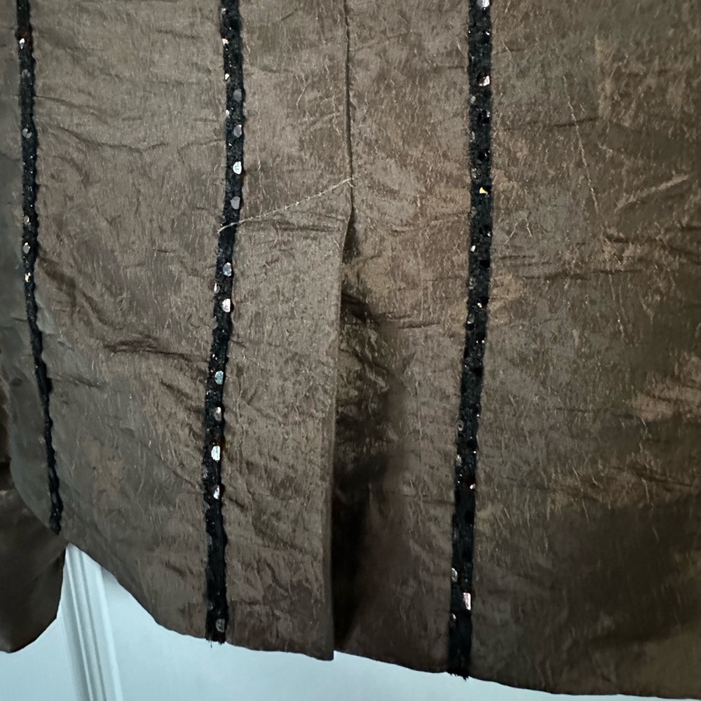 Tuzzi Bronze Sequin Blazer Size 8 - Picture 6 of 9